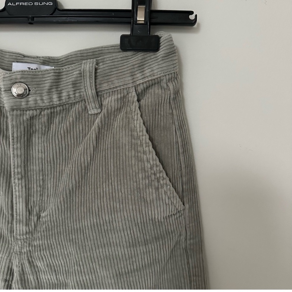 Aritzia Light Gray Corduroy Trousers wide leg